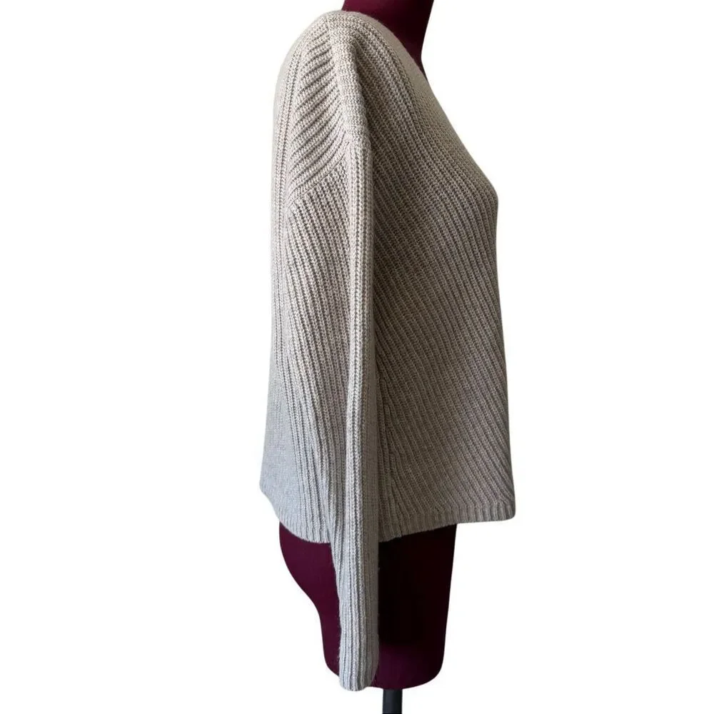 Marine Layer‎ Sweater Elisa V neck Cream Oatmeal Large